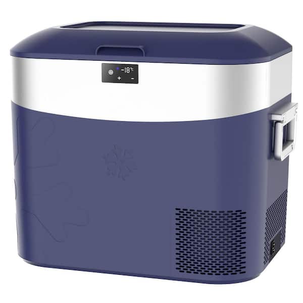 Justincity 23 qt. Portable Electric Cooler Freezer Compressor Cooler 12V/24V DC 110～240 V AC for Outdoor Dark Blue