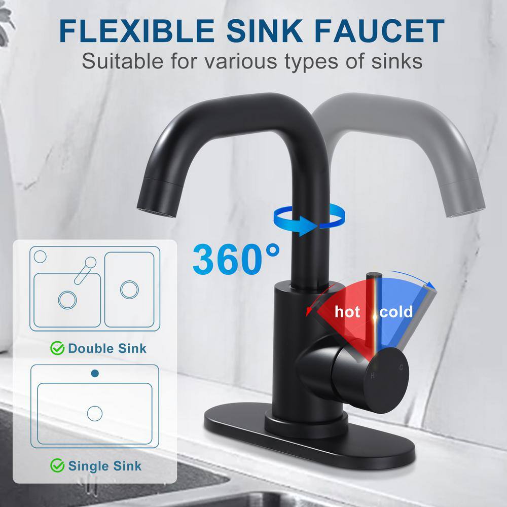 Matte Black Stainless Steel Single Handle Bar Faucet