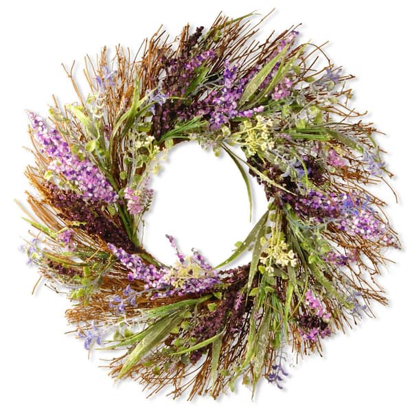 National Tree Company 22 in. Mixed Leaf Spring Wreath
