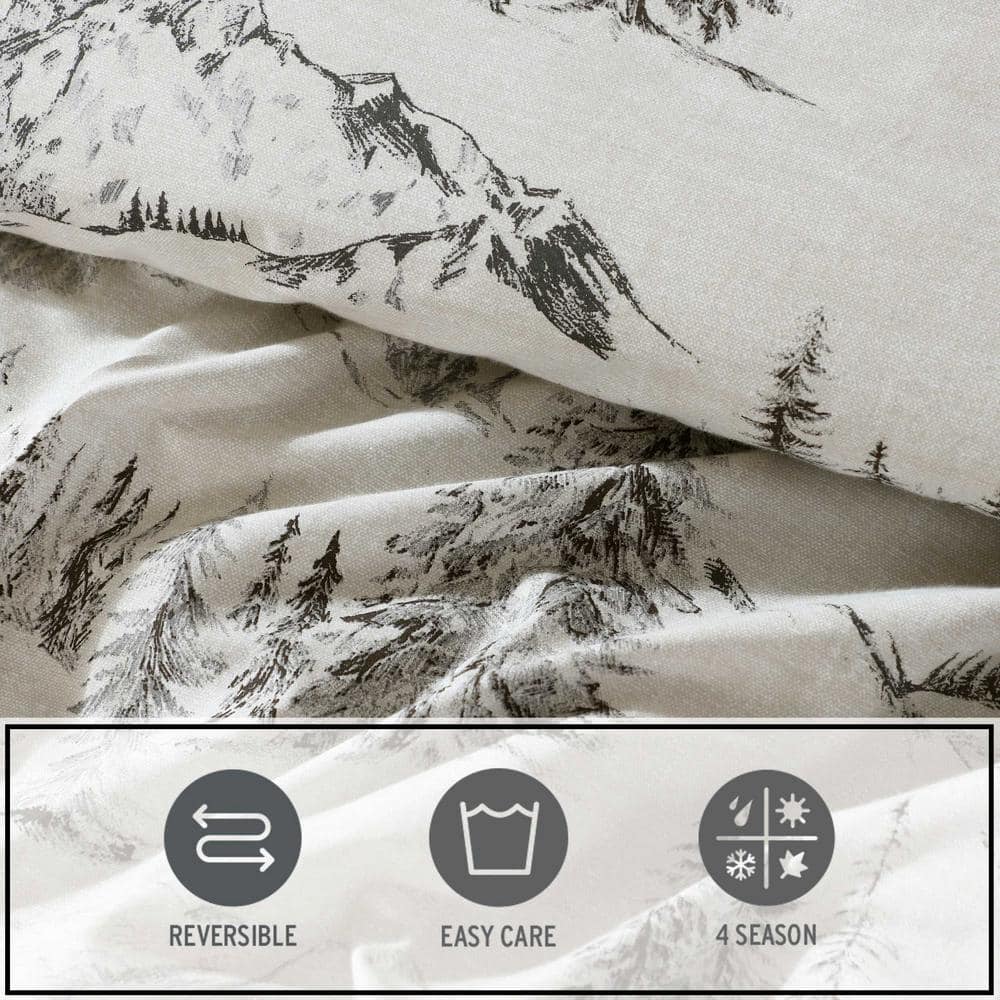 Twin Grey Cotton Winter Bedspread Cover Set with Stripes