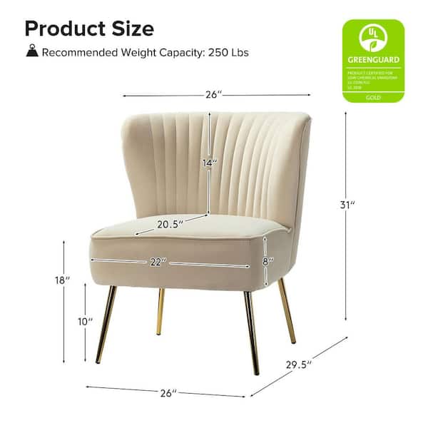 JAYDEN CREATION Monica Modern Tan Velvet Comfy Living Room