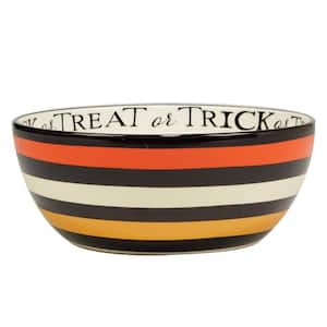 Spooky Halloween 9.75 in. 105.45 fl. oz. Assorted Colors Earthenware Serving Bowl (Set of 1)