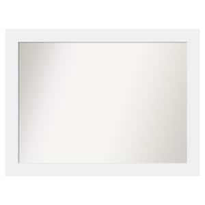 Corvino White 41 in. x 31 in. Custom Non-Beveled Matte Wood Framed Bathroom Vanity Wall Mirror