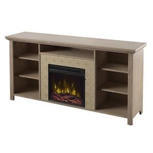 65 in. Freestanding Wooden Electric Fireplace TV Stand in Natural Oak
