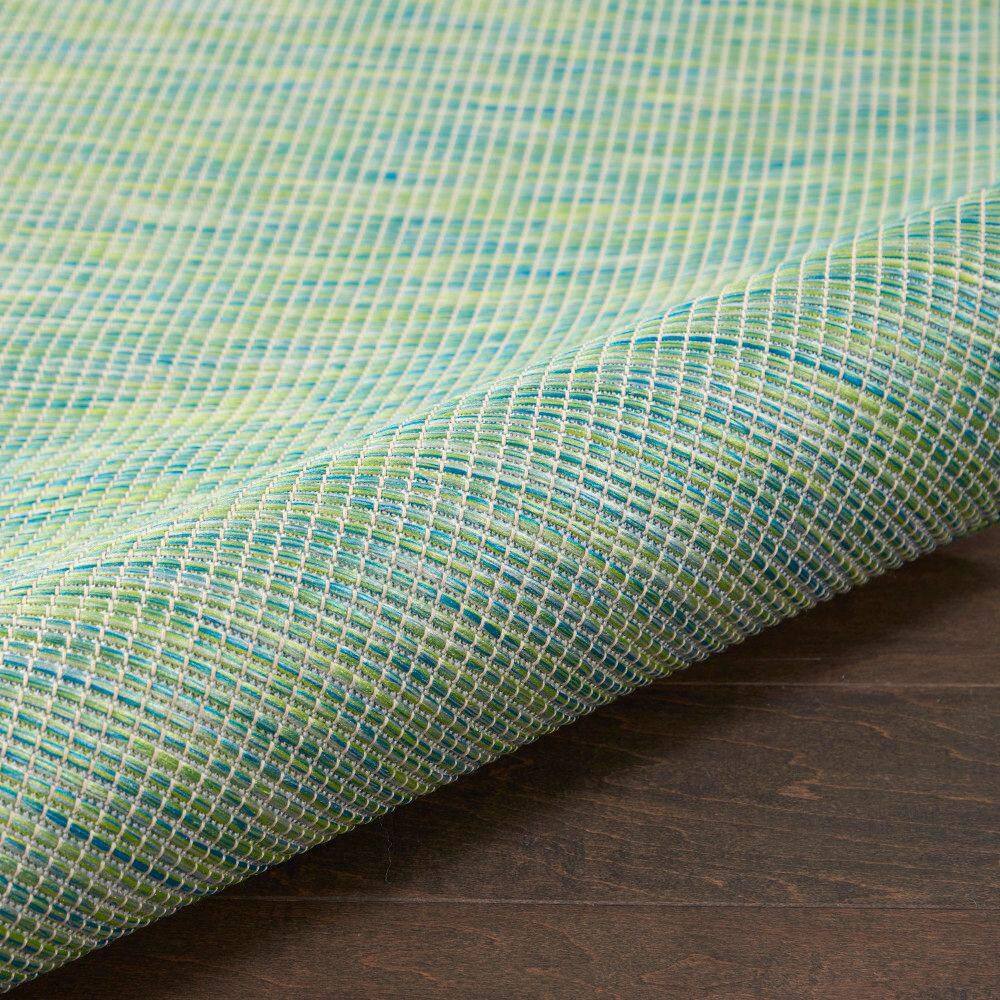 Positano Blue and Green Synthetic 6' x 9' Reversible Rug