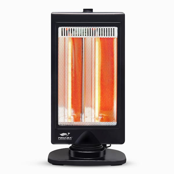 400-Watt/800-Watt Electric Flat Panel Halogen Heater with Tip-Over Safety Switch and Handle