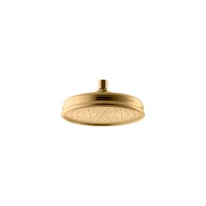 1-Spray Pattern with 2.5 GPM 8 in. Ceiling Mount Fixed Shower Head in Vibrant Brushed Moderne Brass