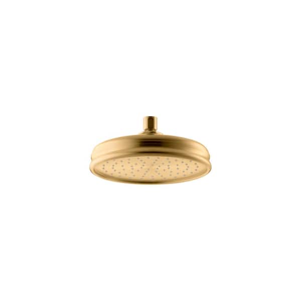 KOHLER 1-Spray Pattern with 2.5 GPM 8 in. Ceiling Mount Fixed Shower Head in Vibrant Brushed Moderne Brass