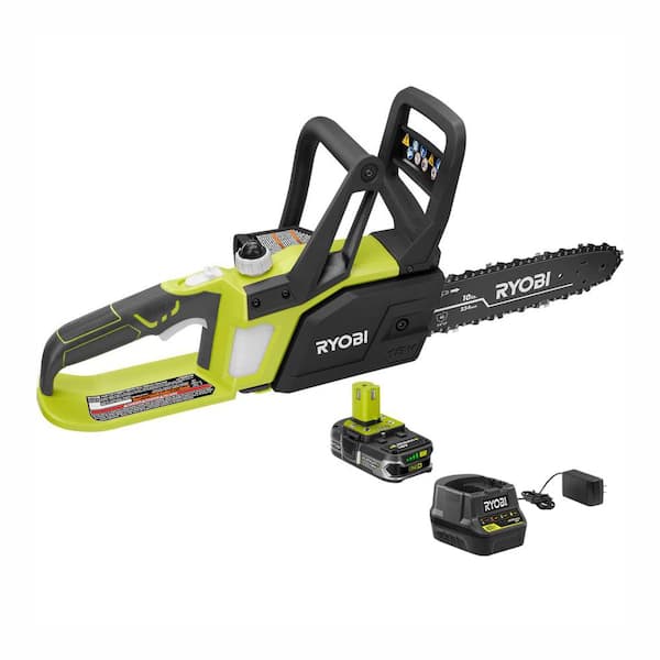 RYOBI ONE+ 10 in. Battery Chainsaw 1.5 Ah Battery and Charger P547 - The Depot