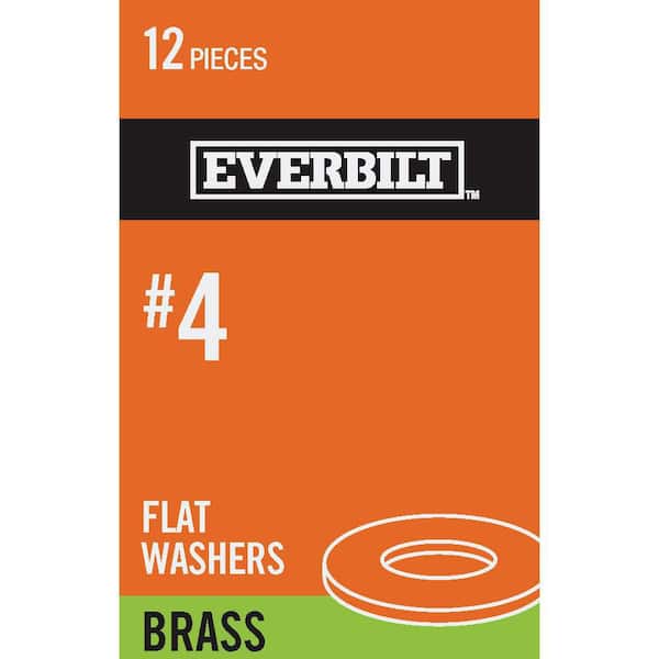 Everbilt #4 Brass Flat Washer (12-Pack)
