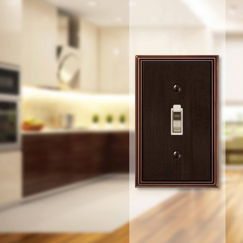 Amerelle Aged Bronze 1-Gang Toggle Wall Plate