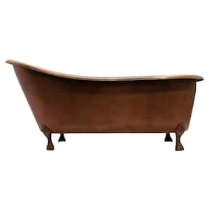 Gitali 68 in. Copper Slipper Clawfoot Non-Whirlpool Bathtub
