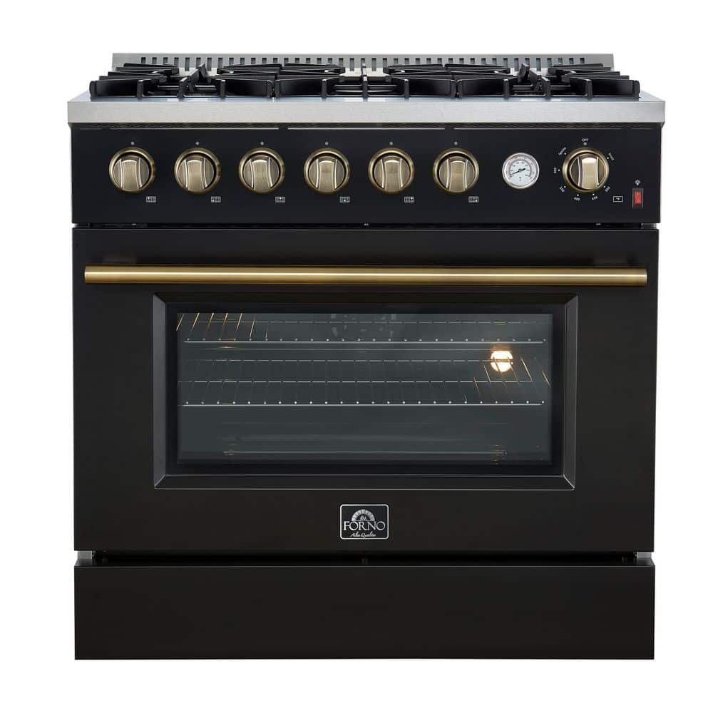 Marco 36-in. Gas Range Black and Antique Brass, 6 Burners 67,000 BTU, 5.36 cu. ft. Convection Oven price history on PriceWatchPro