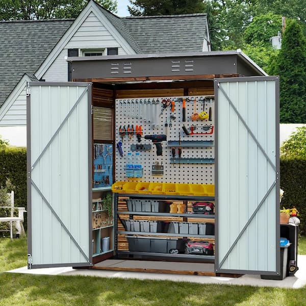 Sudzendf 5 ft. W x 3 ft. D Iron-Wood Combination Tool Storage Shed