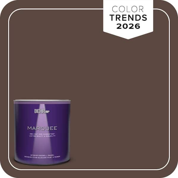 BEHR MARQUEE 1 qt. #N170-7 Baronial Brown Eggshell Enamel Interior Paint & Primer