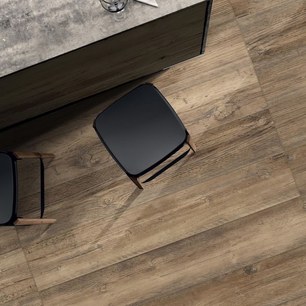 Florida Tile Home Collection - Tahoe Cedar Brown 6 in. x 24 in. Porcelain Floor and Wall Tile (14 sq. ft./Case)