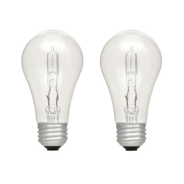 Unbranded 100-Watt Equivalent A19 Dimmable Clear Eco-Incandescent Light Bulb Soft White (2-Pack)