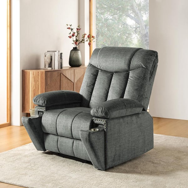 Sean Grey Modern Oversized Lift Assist Power Recliner with Charging Ports