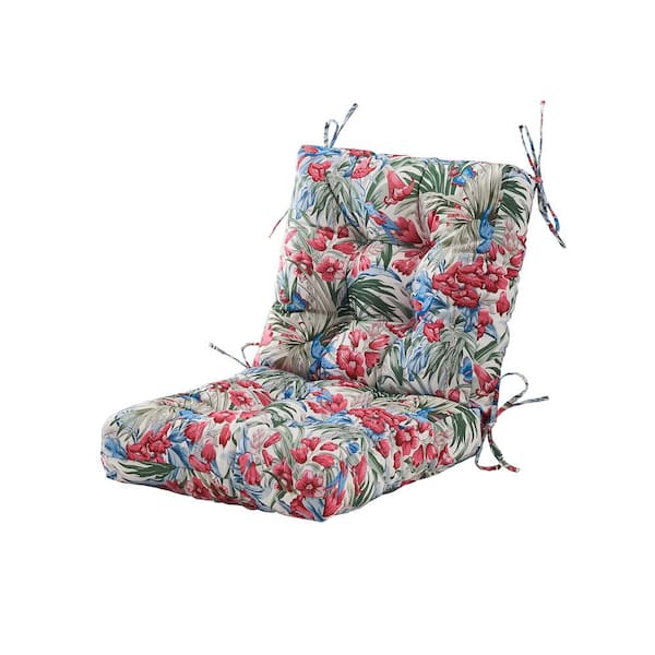 ARTPLAN Outdoor Cushions Dinning Chair Cushions with back Wicker Tufted Pillow for Patio Furniture in 20" X20"X4", Floral