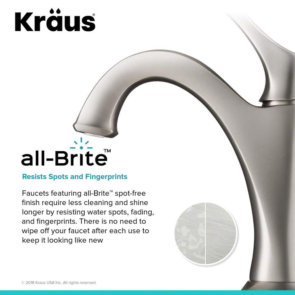 Arlo Spot-Free Brushed Nickel Single Handle Bathroom Faucet Set