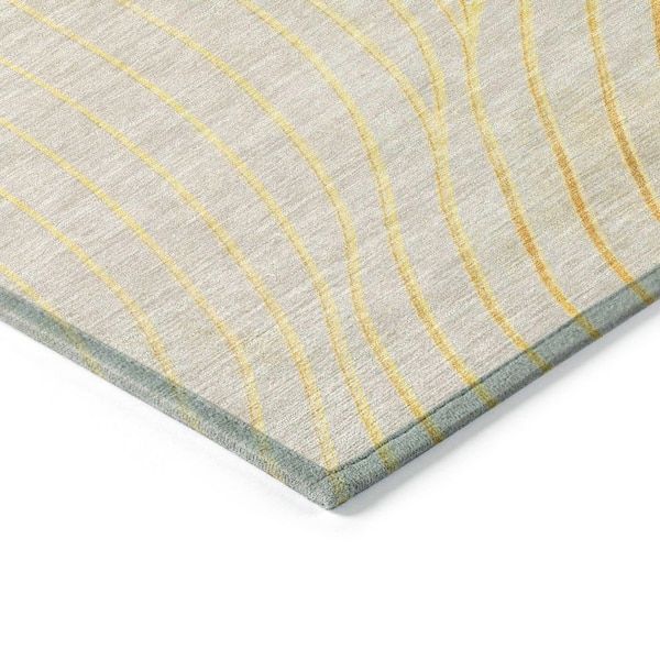 Chantille Machine Washable Indoor/Outdoor Abstract ACN2107 Gold 8 ft. x 10 ft. Area Rug