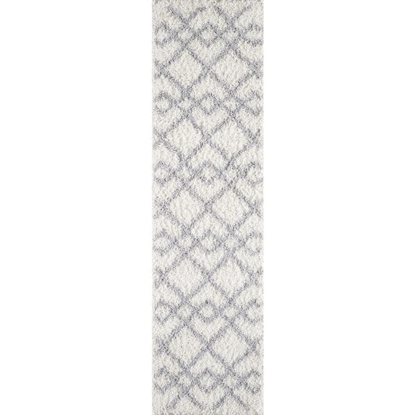 Kas Rugs Pax Ivory Grey Trends 2 ft. x 8 ft. Runner Rug