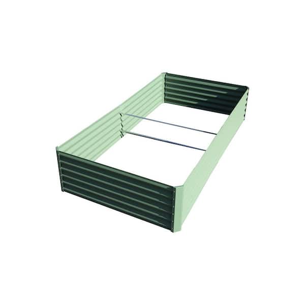Jushua 94.49 in. x 47.25 in. x 17.72 in. Galvanized Raised Garden Bed, Outdoor Planter Garden Boxes Steel Planter Box, Green