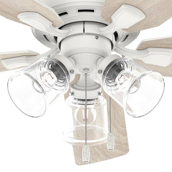 Hunter - Rosner 52 in. Indoor Matte White Ceiling Fan with Light Kit Included