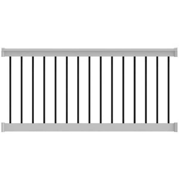 Unbranded T-Top 48 in. x 36 in. Level Rail Kit White with Round Balusters