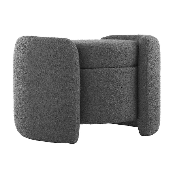 MODWAY Nebula Charcoal Boucle Upholstered Ottoman