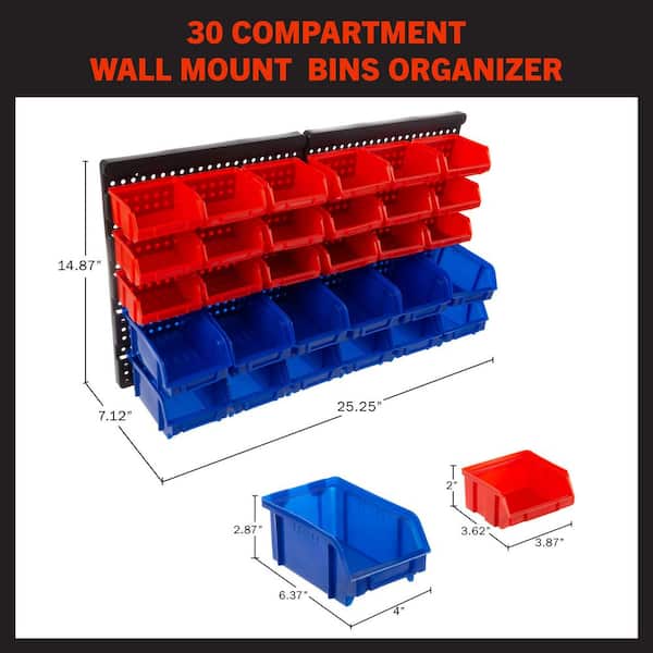 Stalwart 7.125 in. H x 14.875 in. W Pegboard Bin 75-92226 - The