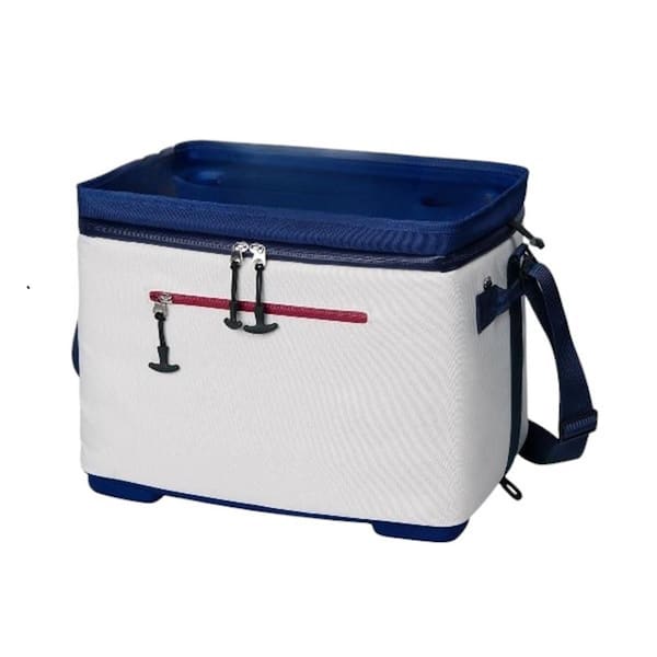 Unbranded 29 qt. Portable Insulated Soft-Side Cooler Bag with 4-Cup Holders and Removable Hard Line-Blue with White