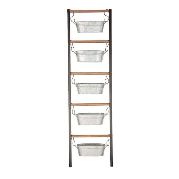 Litton Lane 75 in. H x 21 in. W Grey Metal Farmhouse Planter