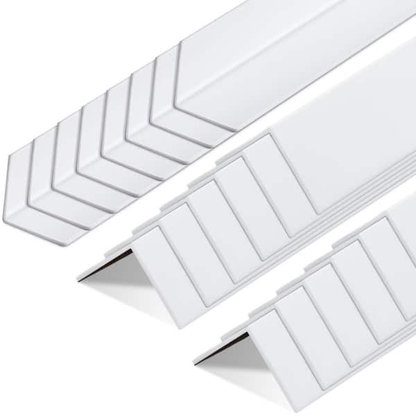 20-Pack 1-1/8 in. x 4 ft. White Wall Corner Protector Guards, Vinyl Drywall Corner Bead, Corner Trim Molding