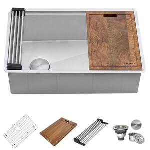 Ruvati Veniso 16-Gauge Stainless Steel 36 in. Single Bowl Undermount ...