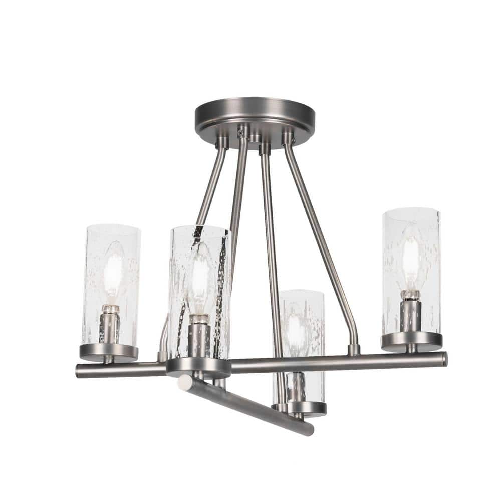 zara ライト Zara 16 in. 4-Light Graphite Semi-Flush with 2.5 in. Clear