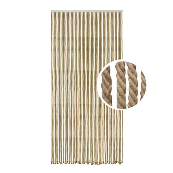 Unbranded Room Divider Braided Natural Cotton/Polyester 36 in W x 79" in. L Rope Door Curtain 54 Strings 1 Panel