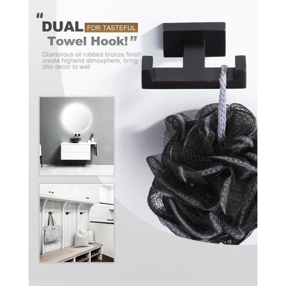 Oil Rubbed Bronze Double Wall Mounted Towel Hook