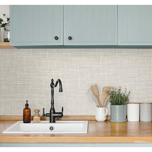 60.75 sq. ft. Tedlar Weathered Oak Grasmere Weave High Performance Vinyl Unpasted Wallpaper Roll