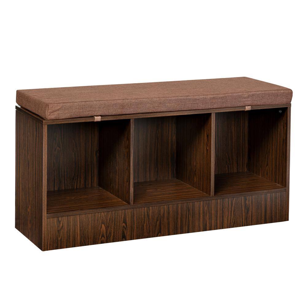 HoneyCanDo Deep Espresso Laminate MDF Entryway Storage Bench with