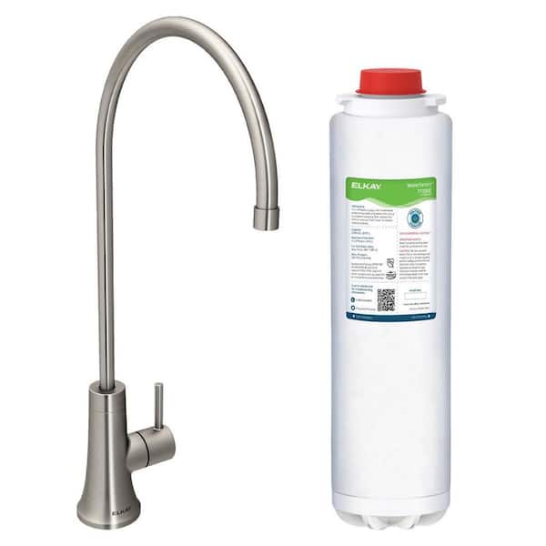 Elkay Avado Drinking Water Faucet Lustrous Steel w/71300C WaterSentry PFAS + Lead + Microplastics NSF/ANSI Certified Filter