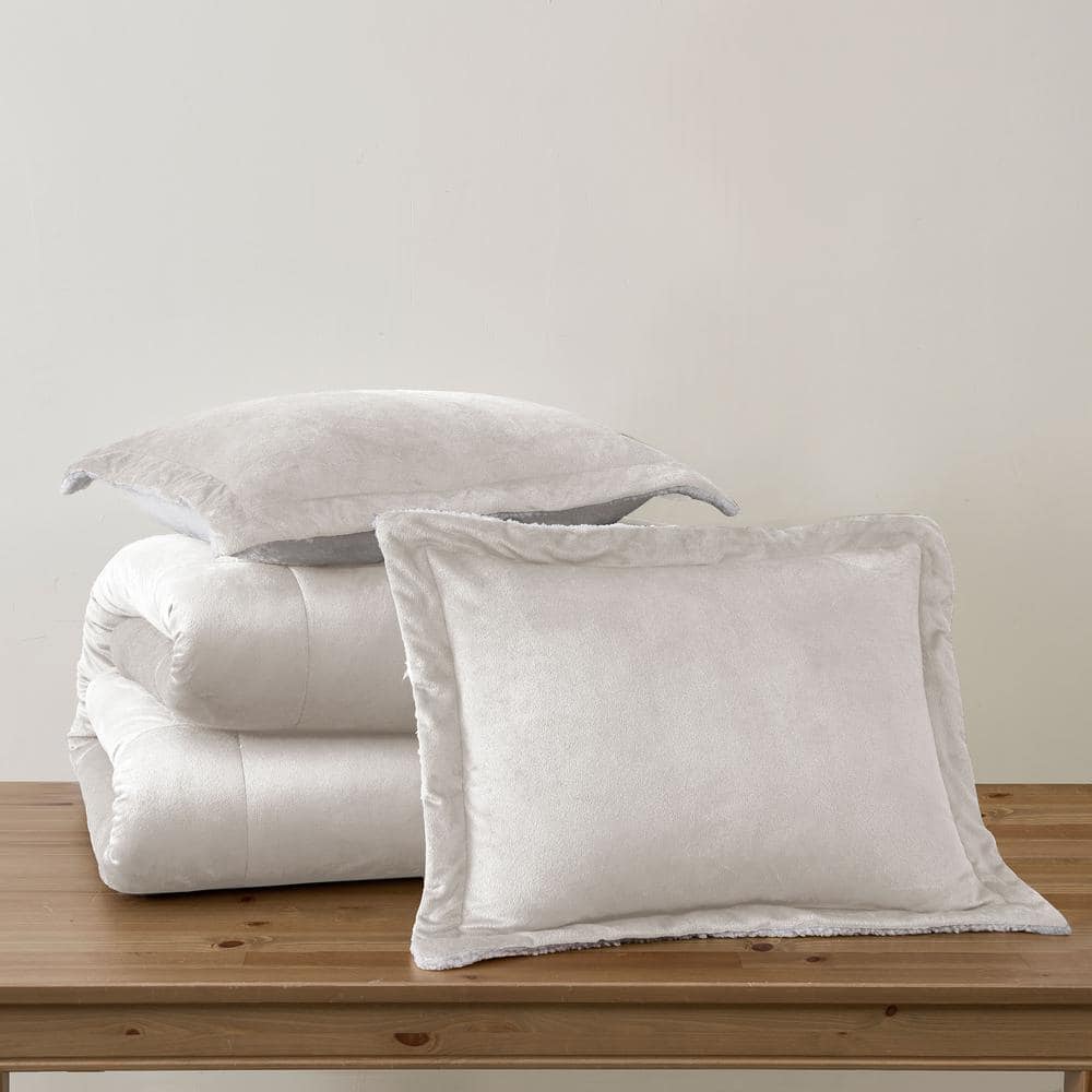 Ivory Twin Reversible Microfiber Down Alternative Comforter Set