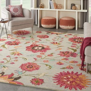 Bahari Grey/Multi 8 ft. x 10 ft. Floral Contemporary Area Rug