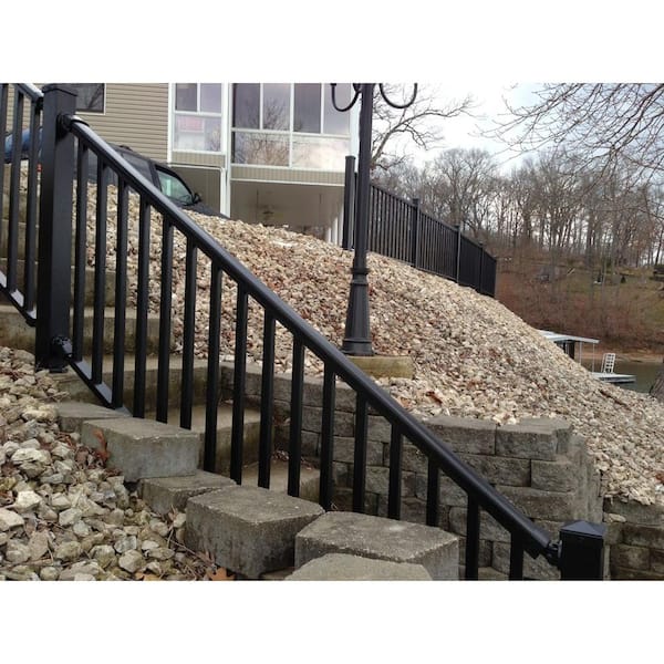 EZ Handrail Textured Black Aluminum Pivot Bracket Kit