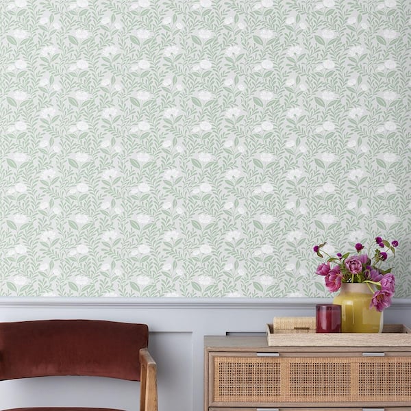 The Company Store Ava Vine Willow Green Non-Pasted Wallpaper Roll (Covers  52 sq ft) TC-071-T - The Home Depot