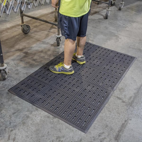 3 ft. W x 5 ft. L Anti-Fatigue Rubber Garage Flooring Mat