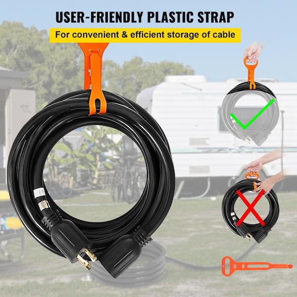 50 ft. Generator Extension Cord 250-Volt 30 Amp Generator Cord UL Listed Generator Power Cord with Twist Lock Connectors