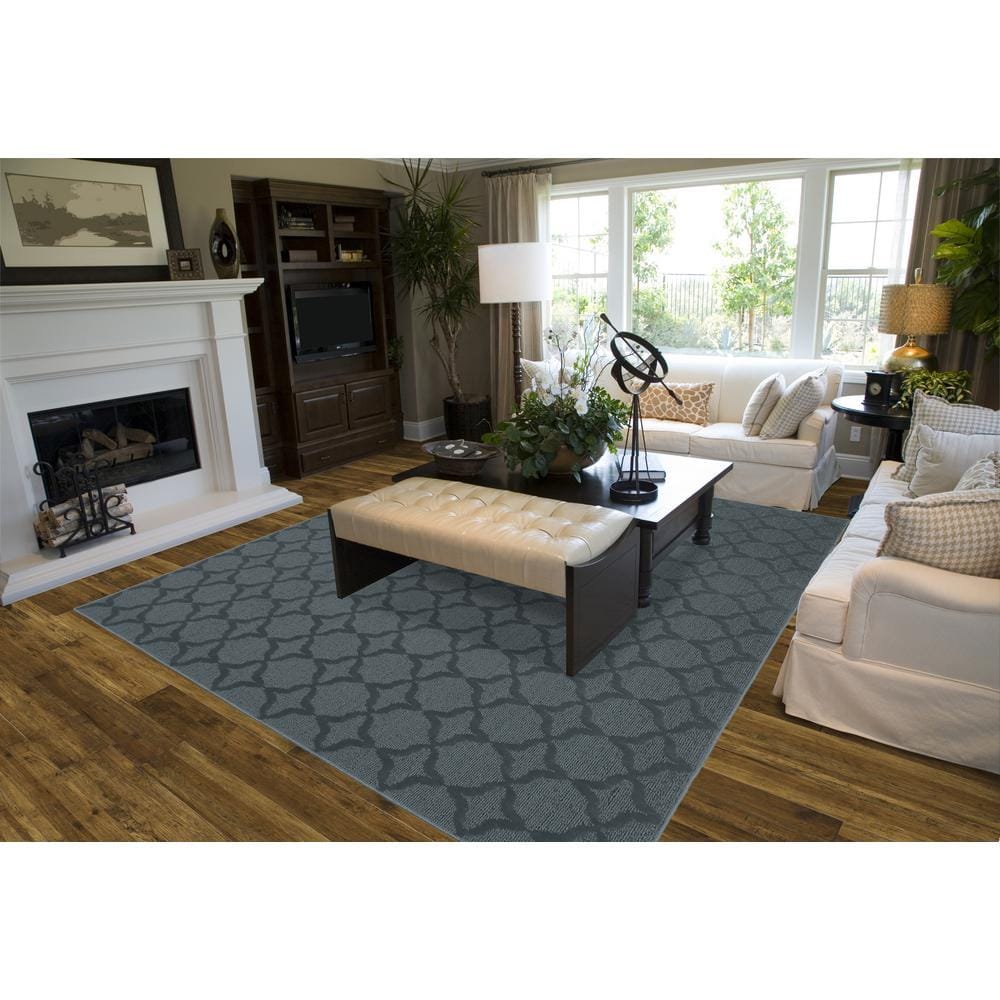 Sparta Black Trellis 6' x 9' Tufted Synthetic Area Rug