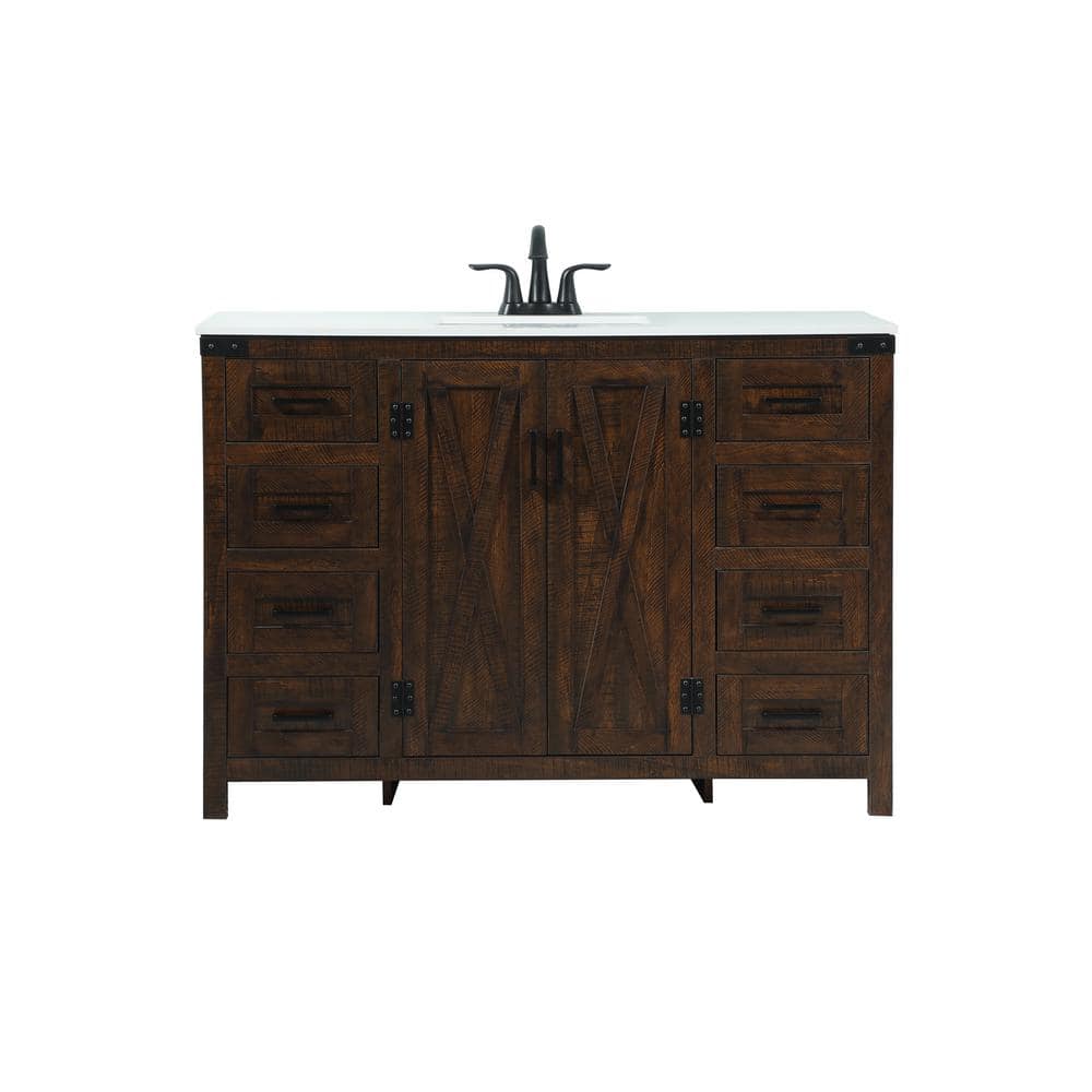 Simply Living 48 in. W x 19 in. D x 34 in. H Bath Vanity in Expresso with I