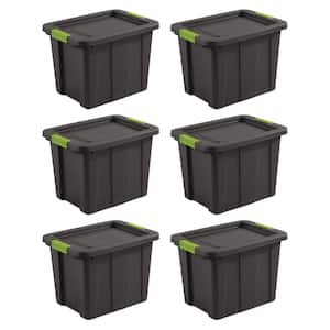 Tuff1 Latching 18 Gal. Plastic Storage Tote Container and Lid (6-Pack)